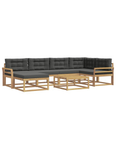 Set di divani da esterno 7 pcs Bianco e Antracite 2