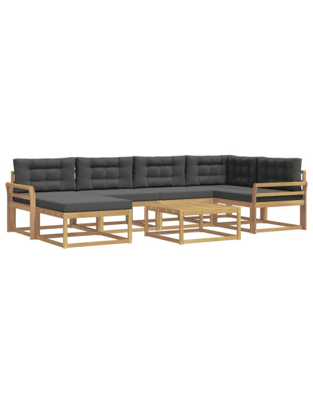 Set di divani da esterno 7 pcs Bianco e Antracite