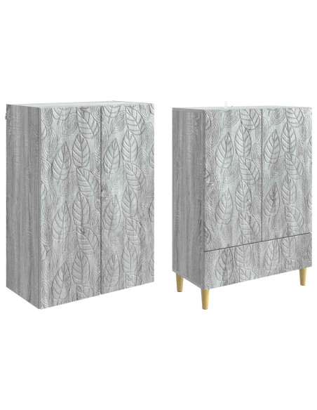 Set di armadi 2 pcs Sonoma grigio Legno ingegnerizzato