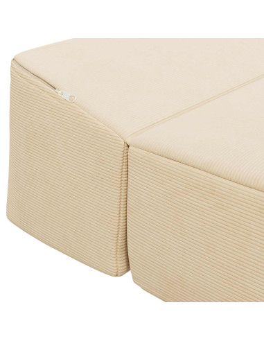 Divano Letto Pieghevole Crema 200 x 70 x 15 cm Tessuto in Cords