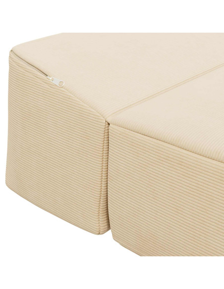 Divano Letto Pieghevole Crema 200 x 70 x 15 cm Tessuto in Cords