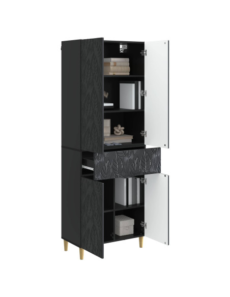 Set di armadi 2 pcs Nero Legno ingegnerizzato