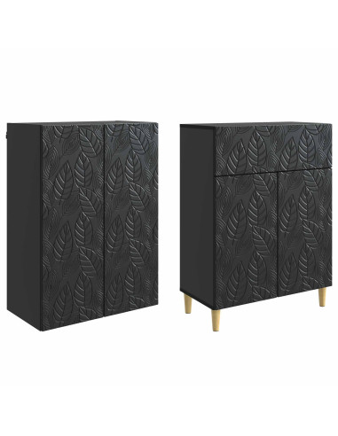Set di armadi 2 pcs Nero Legno ingegnerizzato