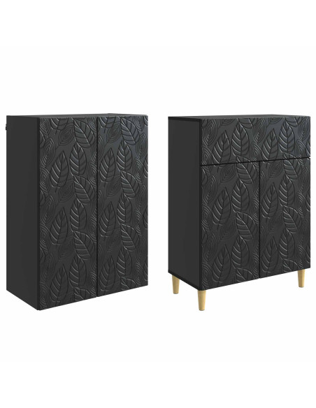 Set di armadi 2 pcs Nero Legno ingegnerizzato