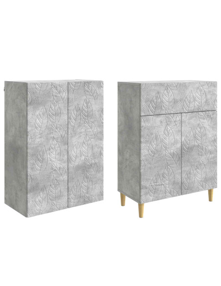 Set di armadi 2 pcs Grigio Cemento Legno ingegnerizzato