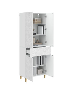 Set di armadi 2 pcs Bianco Lucido Legno ingegnerizzato 2
