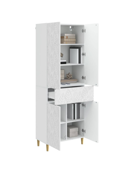 Set di armadi 2 pcs Bianco Lucido Legno ingegnerizzato