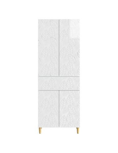Set di armadi 2 pcs Bianco Lucido Legno ingegnerizzato