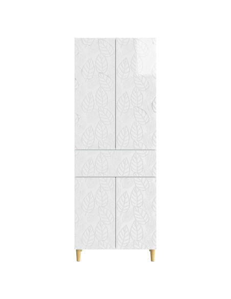 Set di armadi 2 pcs Bianco Lucido Legno ingegnerizzato