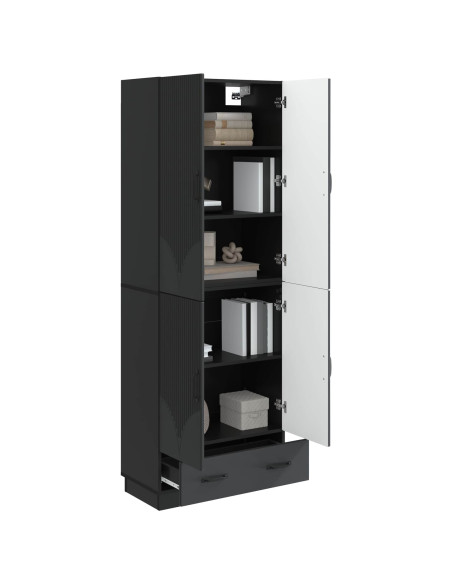 Set di armadi 2 pcs Nero Legno ingegnerizzato