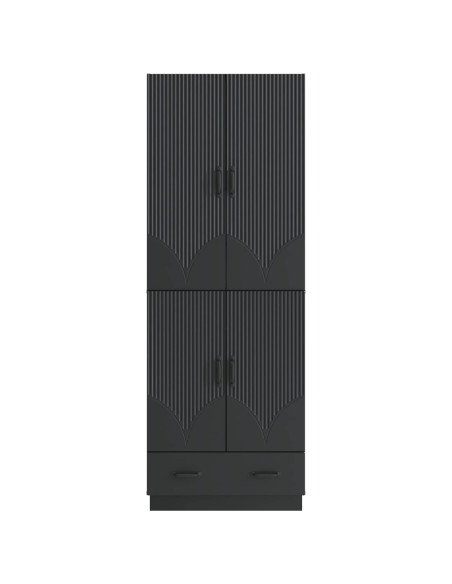 Set di armadi 2 pcs Nero Legno ingegnerizzato