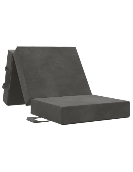 Divano Letto Pieghevole 90 x 67 x 45 cm Grigio Scuro