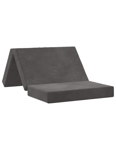 Divano Letto Pieghevole 100 x 67 x 45 cm Grigio Scuro