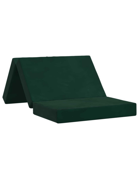 Divano Letto Pieghevole 100 x 67 x 45 cm Verde Scuro