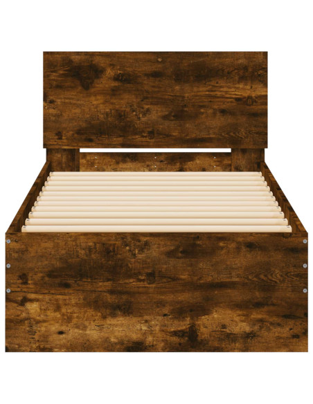 Struttura letto con testata Rovere Fumo 80 x 200 cm