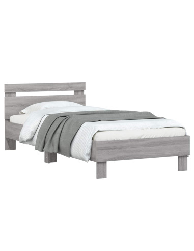 Struttura letto con testata Sonoma grigio 80 x 200 cm