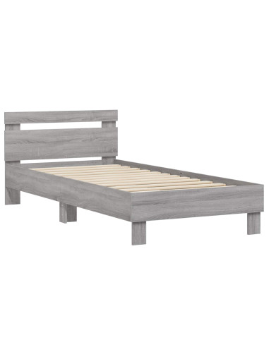 Struttura letto con testata Sonoma grigio 80 x 200 cm