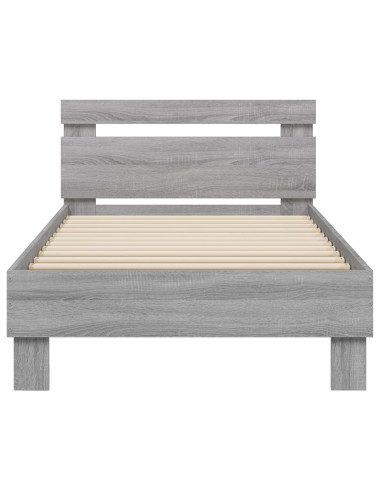 Struttura letto con testata Sonoma grigio 80 x 200 cm