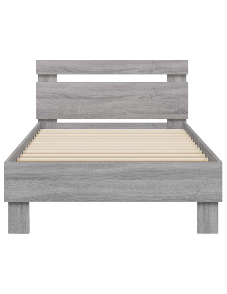 Struttura letto con testata Sonoma grigio 80 x 200 cm
