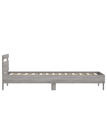 Struttura letto con testata Sonoma grigio 80 x 200 cm