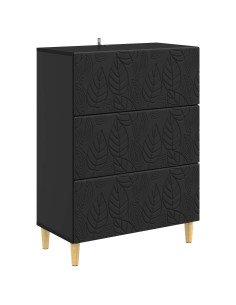 Mobile con Cassetti Nero 66 x 34,5 x 90 cm Legno ingegnerizzato