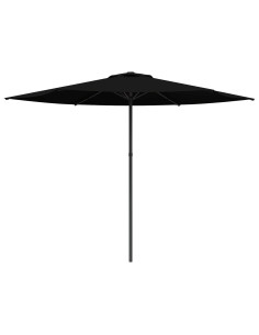 Ombrello da giardino 300 x 300 cm Poliestere Rettangolare Nero
