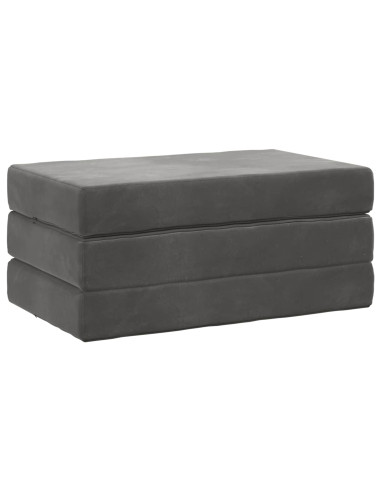 Divano Letto Pieghevole 100 x 67 x 45 cm Grigio Scuro