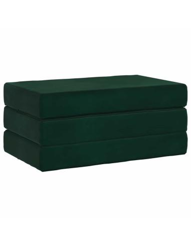 Divano Letto Pieghevole 100 x 67 x 45 cm Verde Scuro