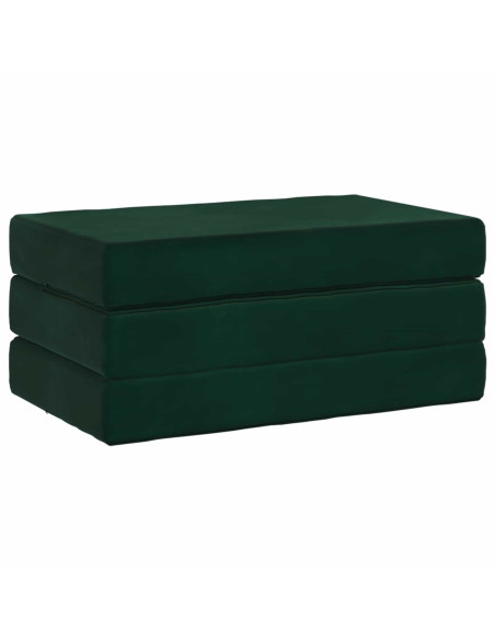 Divano Letto Pieghevole 100 x 67 x 45 cm Verde Scuro
