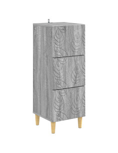Mobile con Cassetti Sonoma grigio 33 x 34,5 x 90 cm