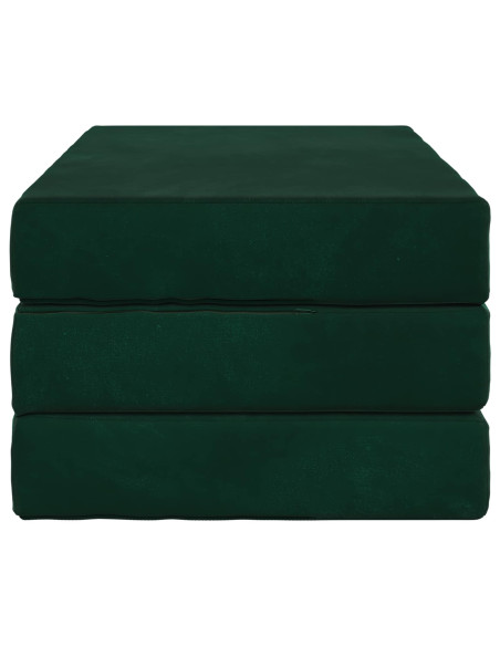 Divano Letto Pieghevole 100 x 67 x 45 cm Verde Scuro