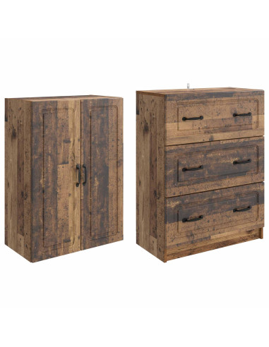 Set di armadi 2 pcs Legno antico 66 x 34,5 x 87 cm