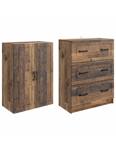 Set di armadi 2 pcs Legno antico 66 x 34,5 x 87 cm