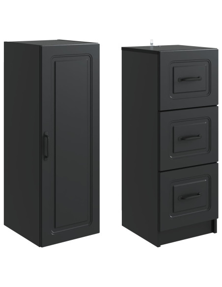 Set di armadi 2 pcs Nero 33 x 34,5 x 87 cm Legno ingegnerizzato