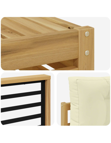Set di divani da esterno 6 pcs Bianco e Crema