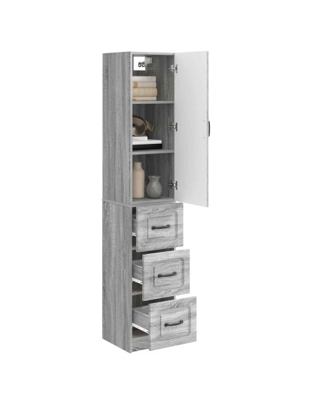 Set di armadi 2 pcs Sonoma grigio 33 x 34,5 x 87 cm