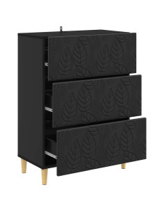 Mobile con Cassetti Nero 66 x 34,5 x 90 cm Legno ingegnerizzato 2