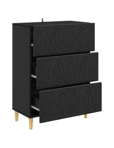 Mobile con Cassetti Nero 66 x 34,5 x 90 cm Legno ingegnerizzato