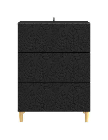 Mobile con Cassetti Nero 66 x 34,5 x 90 cm Legno ingegnerizzato