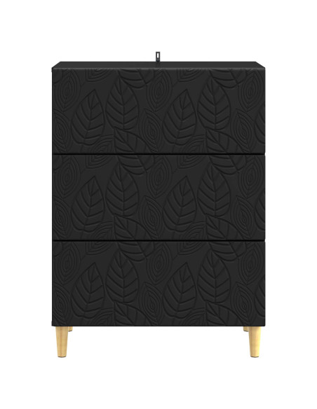 Mobile con Cassetti Nero 66 x 34,5 x 90 cm Legno ingegnerizzato