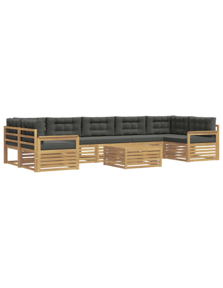 Set di divani da esterno 8 pcs Bianco e Antracite