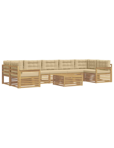 Set di divani da esterno 8 pcs Bianco e Beige