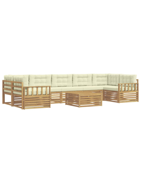 Set di divani da esterno 8 pcs Bianco e Crema