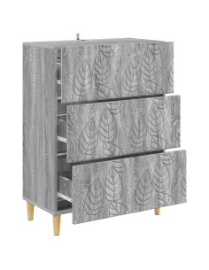 Mobile con Cassetti Sonoma grigio 66 x 34,5 x 90 cm 2