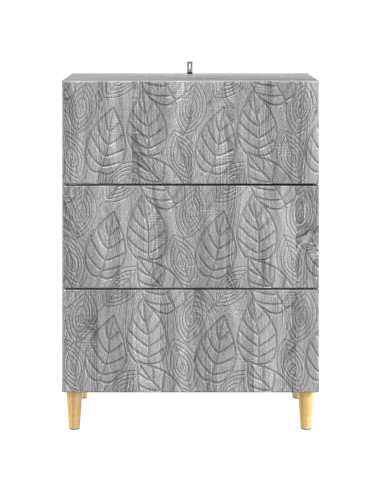 Mobile con Cassetti Sonoma grigio 66 x 34,5 x 90 cm