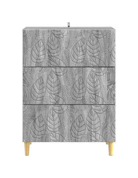 Mobile con Cassetti Sonoma grigio 66 x 34,5 x 90 cm