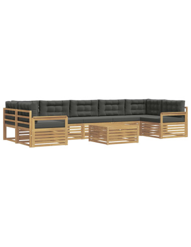 Set di divani da esterno 8 pcs Bianco e Antracite