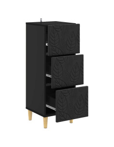 Mobile con Cassetti Nero 33 x 34,5 x 90 cm Legno ingegnerizzato 2