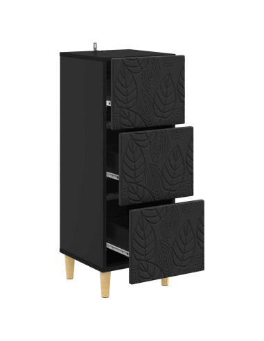 Mobile con Cassetti Nero 33 x 34,5 x 90 cm Legno ingegnerizzato