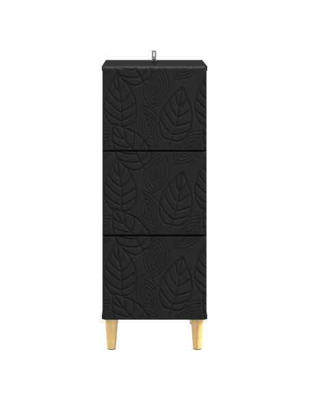 Mobile con Cassetti Nero 33 x 34,5 x 90 cm Legno ingegnerizzato